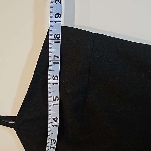 A New Day Beach Bungalow Mini Dress Linen Tie Back Scoop Neckline Lined Black M - Picture 8 of 10